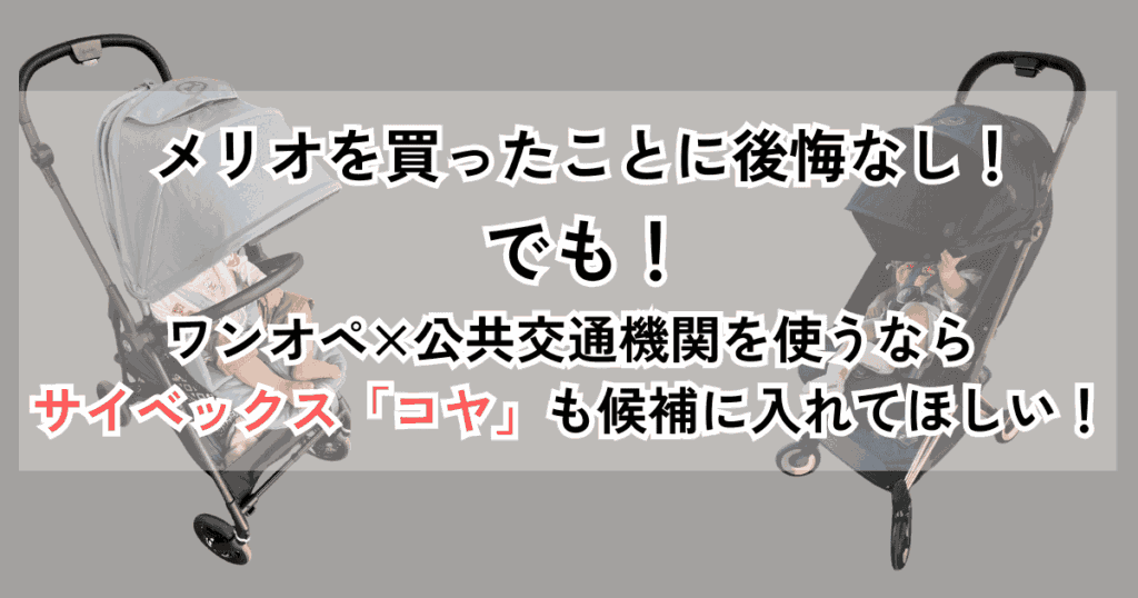 サイベックスメリオを買って後悔なし！でも「コヤ」も候補に入れつつ検討してほしい