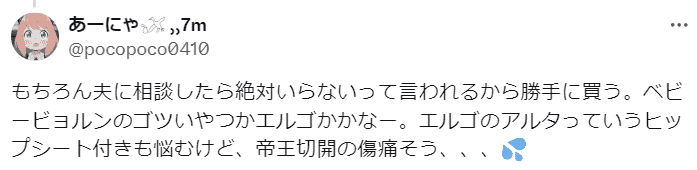 エルゴのヒップシート「アルタ」のいまいちな口コミポスト②