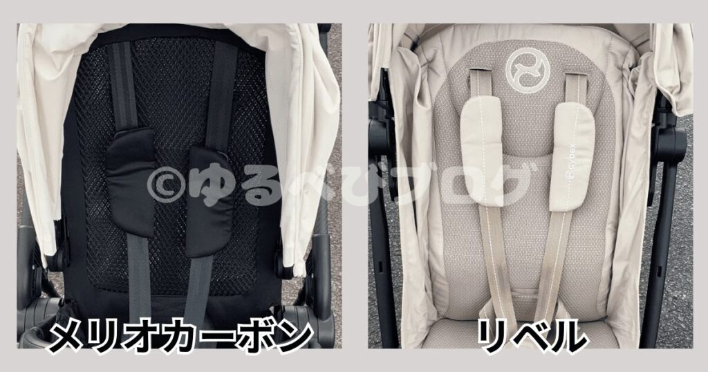 サイベックスメリオカーボン リベル 違い
シートの背面比較