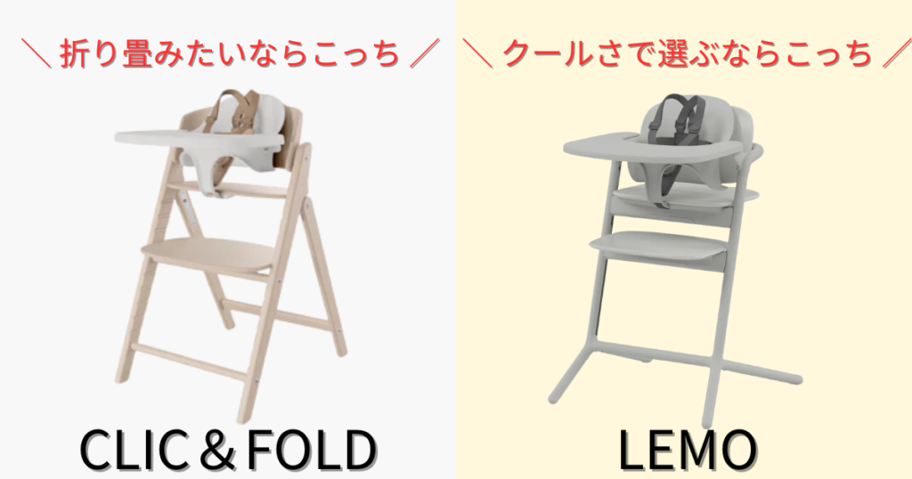 クリック&フォールド レモチェア 違い 比較 まとめ
