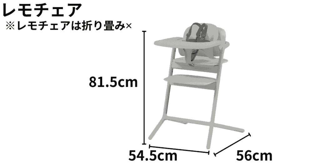 レモチェアのサイズ
幅54.5×奥行56×81.5cm