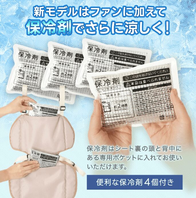 Geminiの保冷剤は4つ、保冷剤ポケットは2つ