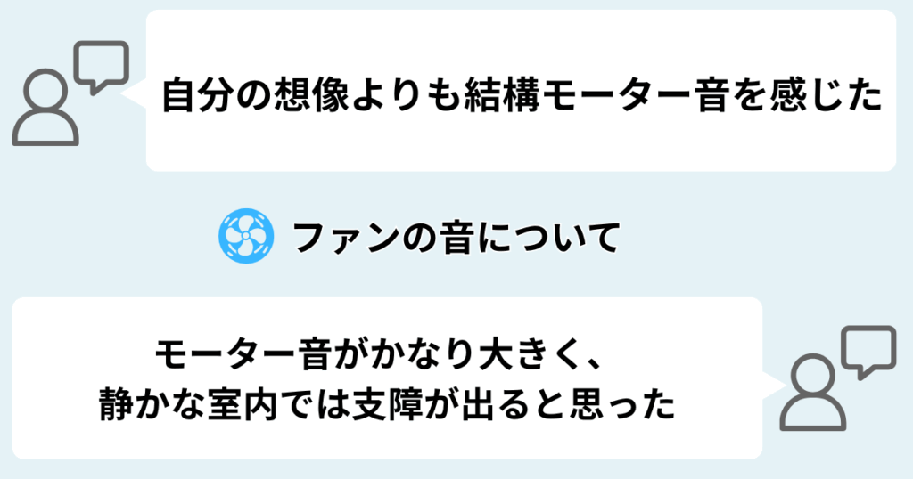 ファンの音が大きいのが気になる