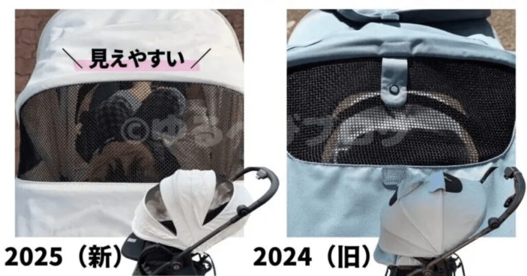 メリオカーボン2025と2024モデルのメッシュウィンドウ