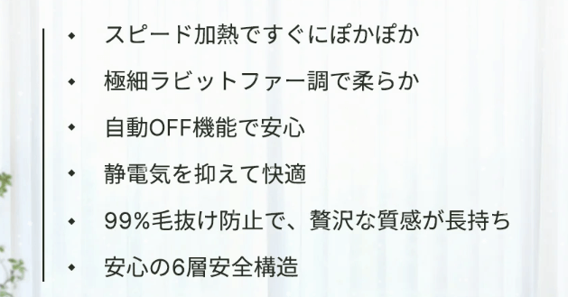 ハゴオギの電気毛布 静電気防止