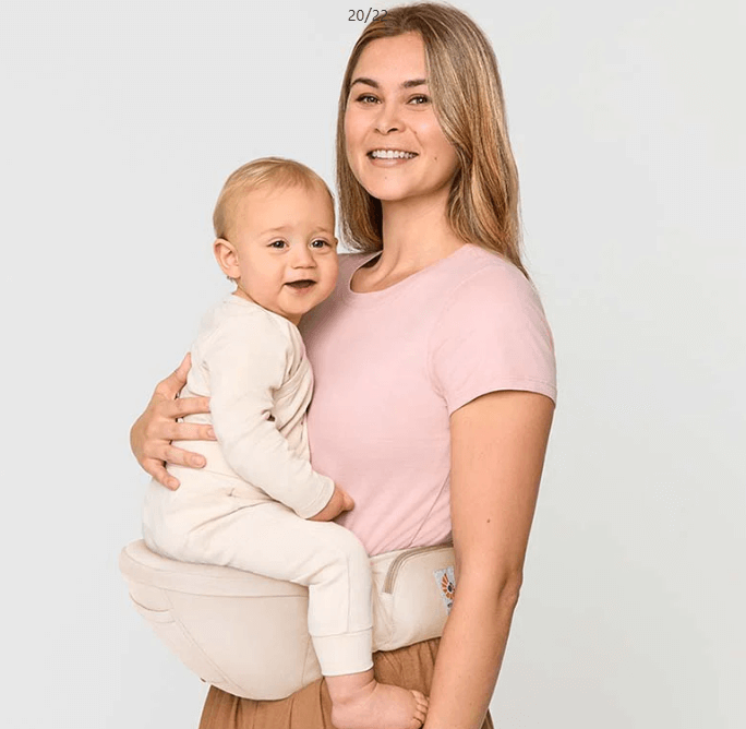 リフトは赤ちゃんの体重のほとんどを腰のベルトと台座で支えるため、肩は驚くほど楽になる