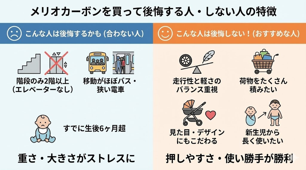 メリオカーボンを買って後悔する人・しない人の特徴