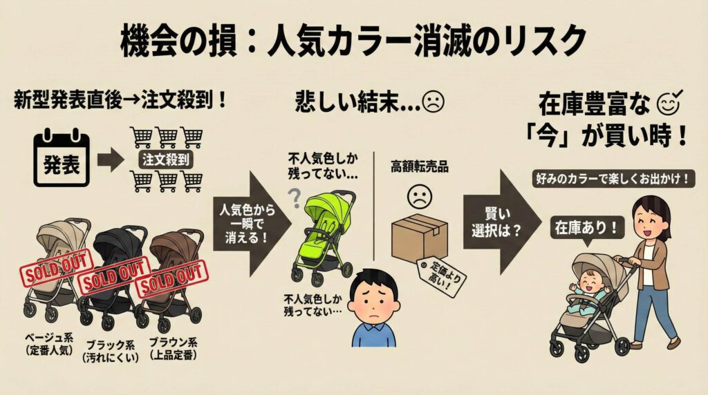 機会の損：2025年モデルの廃盤で、欲しいカラーが消滅