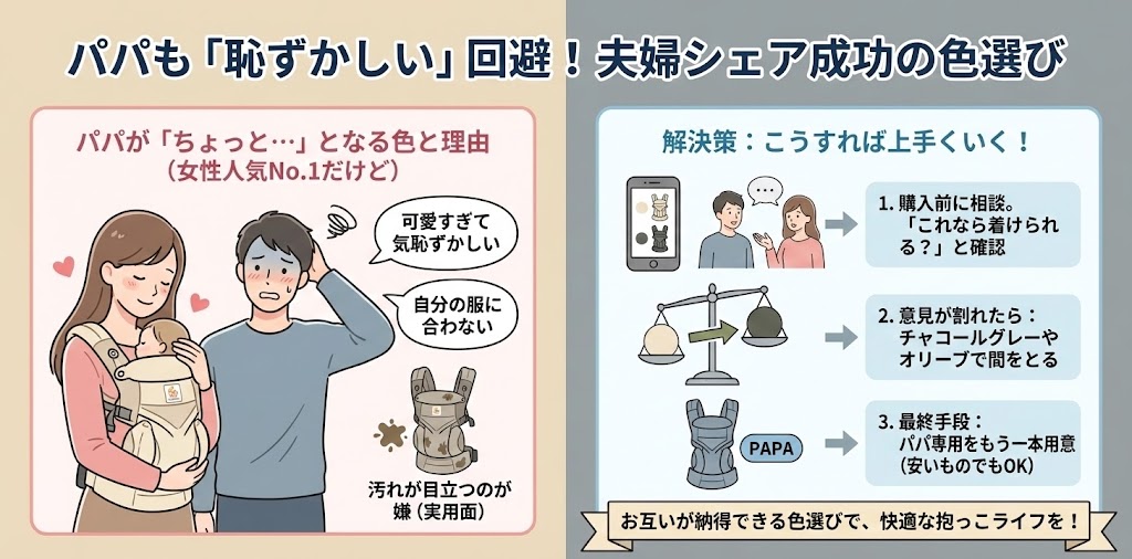パパの「恥ずかしい」問題：夫婦でシェアするなら避けるべき色