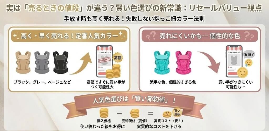 実は「売るときの値段」が違う？手放すときも高く売れる抱っこ紐のカラー法則
