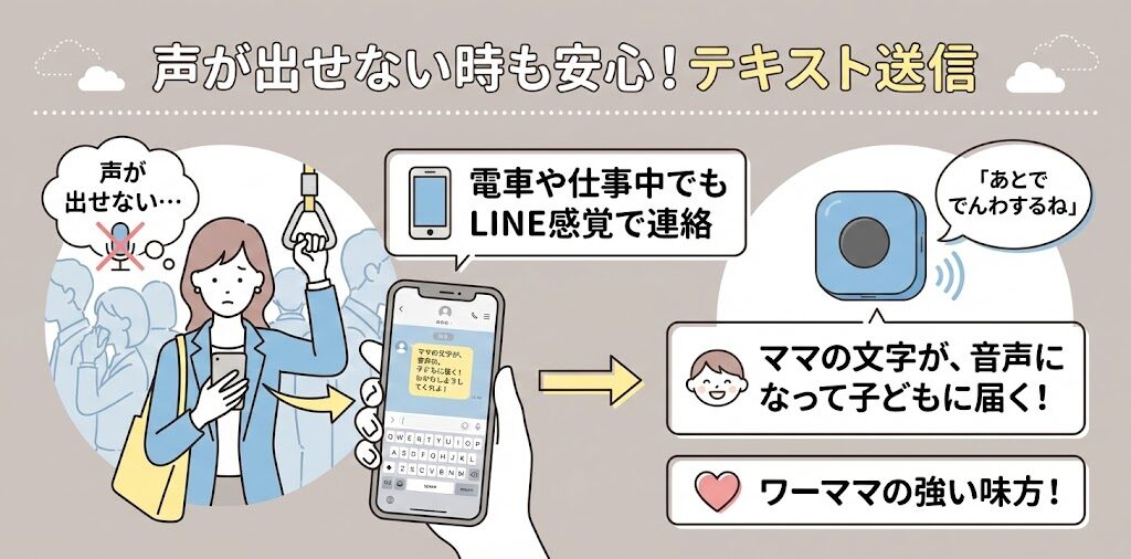 みてねみまもりGPSはテキスト機能もあり