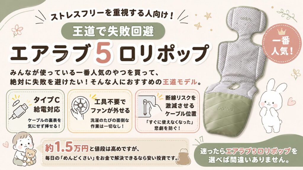 ストレスフリーを重視する人向け！「王道」で失敗回避：エアラブ5ロリポップ